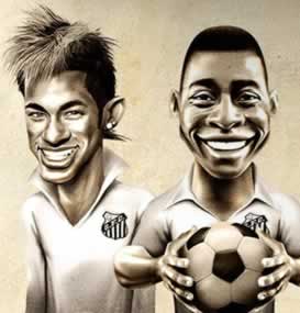 Em imagens geradas por IA, Neymar e Pelé viram personagens do