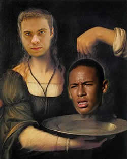 Neymar na bandeja de prata (montagem)