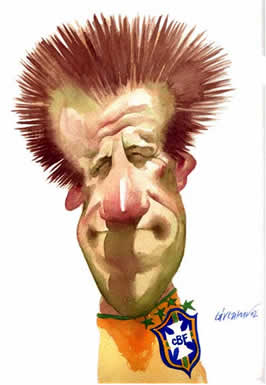 Caricatura Dunga por Cárcamo